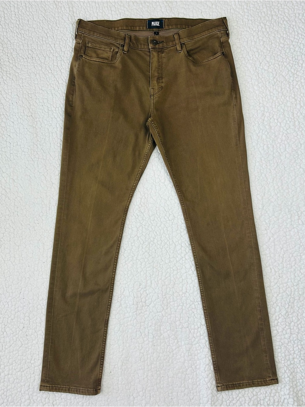 PAIGE Jeans LENNOX Men's 34 Denim Color Vintage Bay Leaf Stretch Slim Fit
